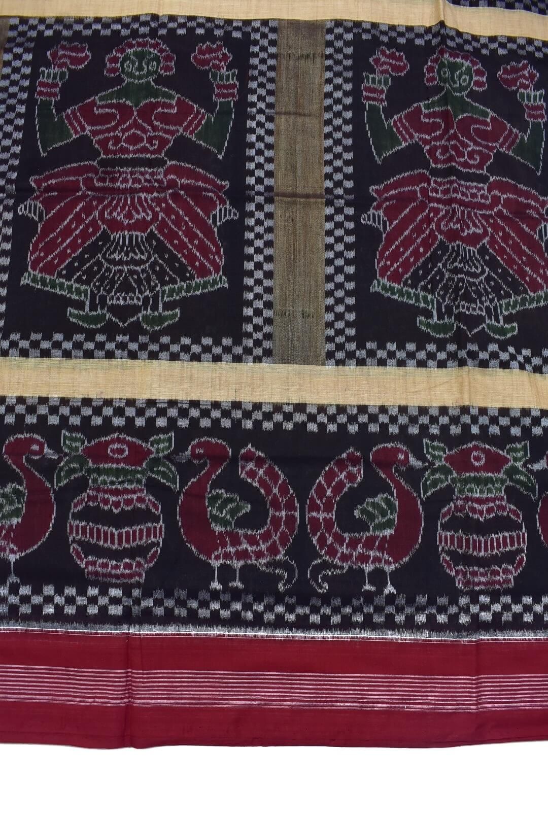 Coffe Colour Sambalpuri Handloom Cotton Saree - Image 4