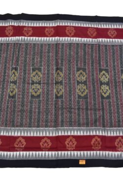 Gray Colour Plane Boder Sambalpuri Handloom Cotton Saree