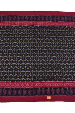 Black Colour Plane Border Sambalpuri Handloom Cotton Saree