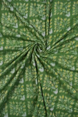 Parrot Colour Sambalpuri Handloom Cotton Fabrics