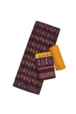 Maroon Colour Sambalpuri Handloom Cotton Dress Material