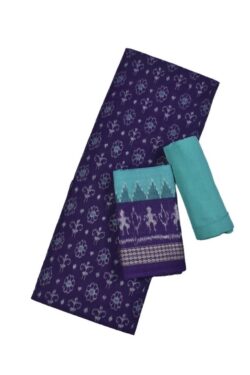 Violet Colour Sambalpuri Handloom Cotton Dress Material