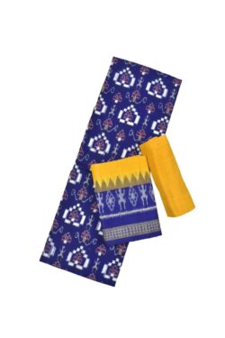 Blue Colour Sambalpuri Handloom Cotton Dress Material