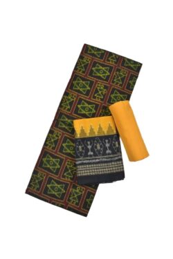 Black Colour Sambalpuri Handloom Cotton Dress Materials