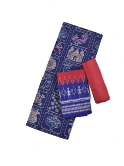 Blue Colour Nabakothi Design Sambalpuri Handloom Cotton Dress Material