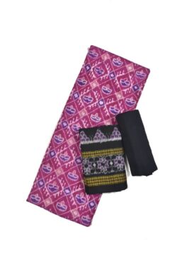 Rani Colour Sambalpuri Handloom Bapta Cotton/Silk Mix Dress Material