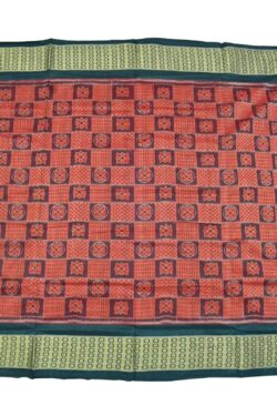 Rust Colour Sambalpuri Handloom Bandha Cotton Saree