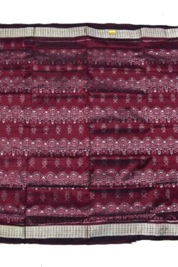 Maroon Colour Sambalpuri Handloom Bandha Silk Saree