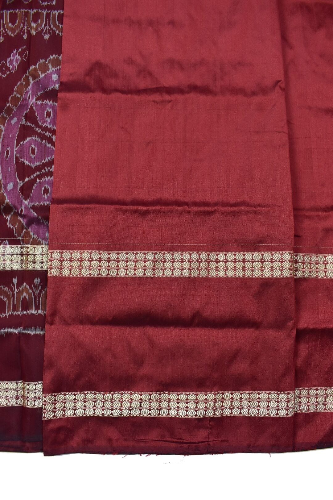 Sky Blue Colour Patli Design Sambalpuri Handloom Bandha Silk Saree - Image 5