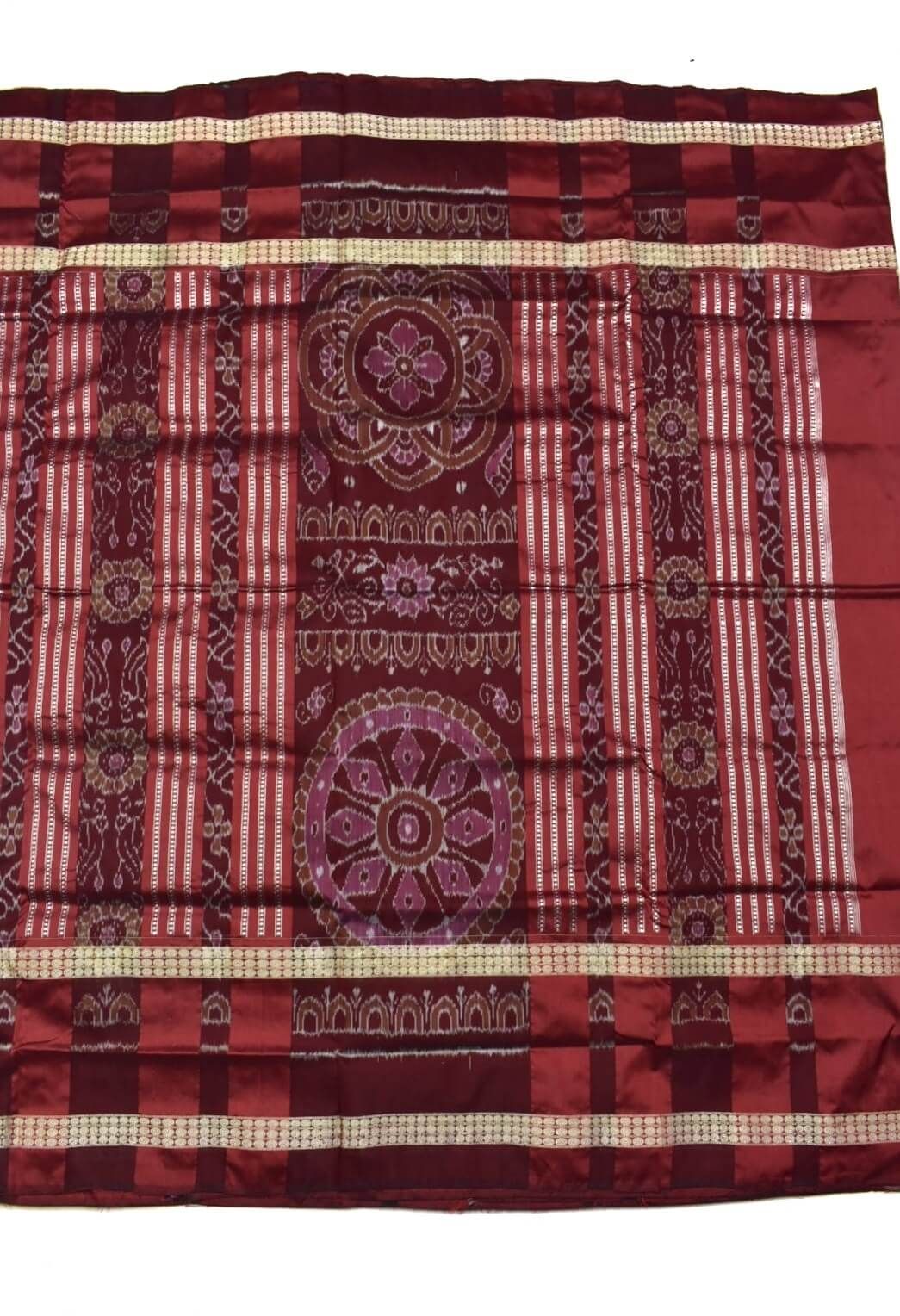 Sky Blue Colour Patli Design Sambalpuri Handloom Bandha Silk Saree - Image 2