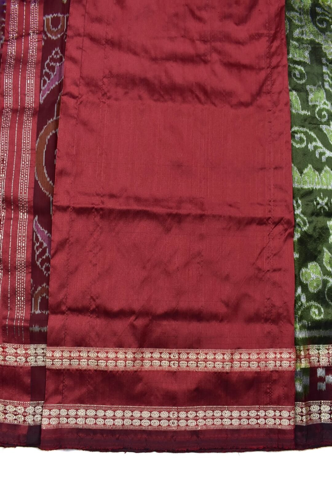 Mahendi Colour Sambalpuri Handloom Bandha Silk Saree - Image 5