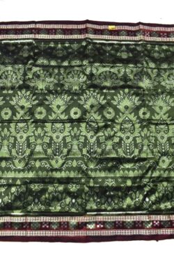 Mahendi Colour Sambalpuri Handloom Bandha Silk Saree