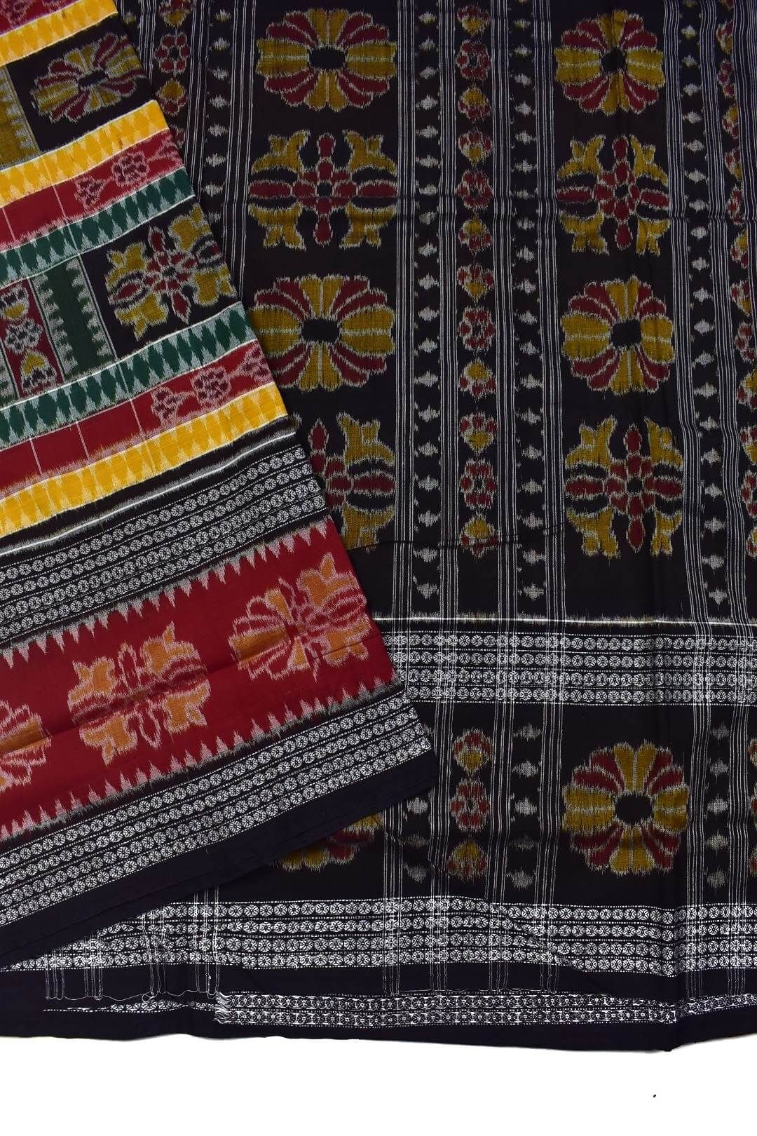 Multi Colour Sambalpuri Handloom Utkal Laxmi Cotton Saree - Image 3