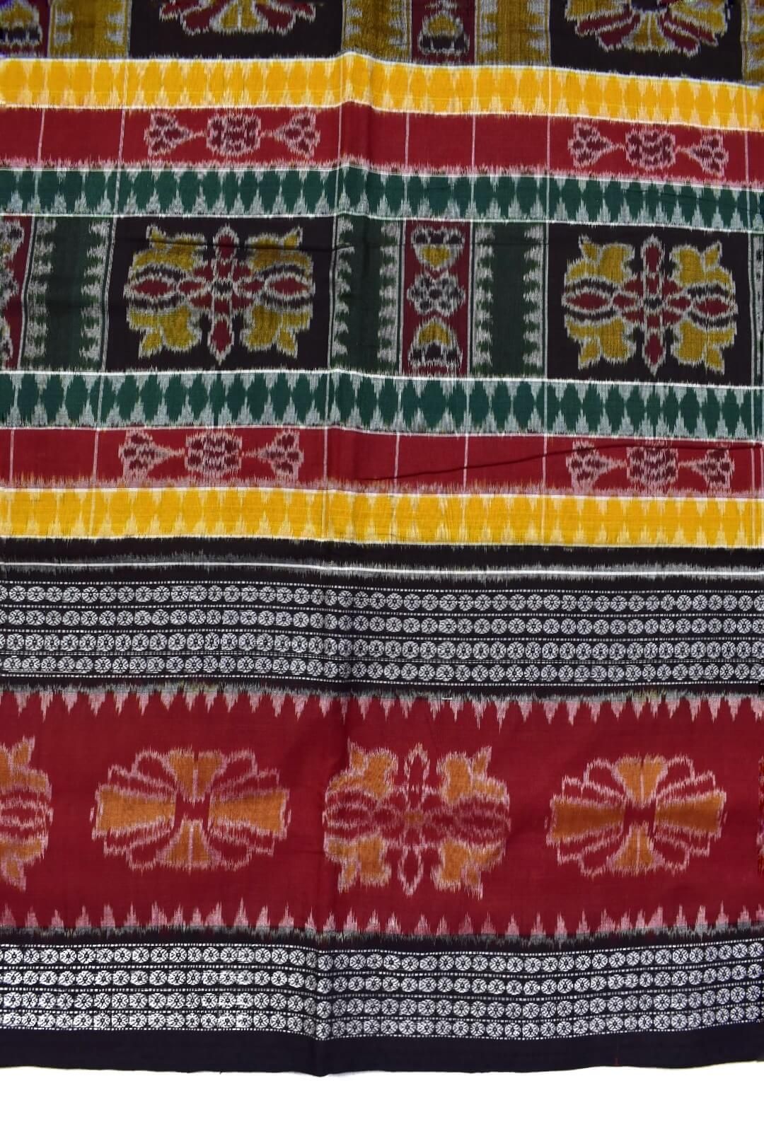Multi Colour Sambalpuri Handloom Utkal Laxmi Cotton Saree - Image 4
