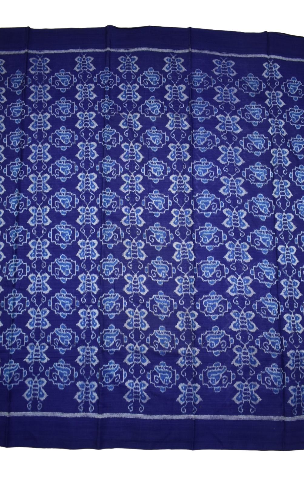 Blue Colour Butterfly Design Sambalpuri Handloom Cotton Dress Material - Image 4