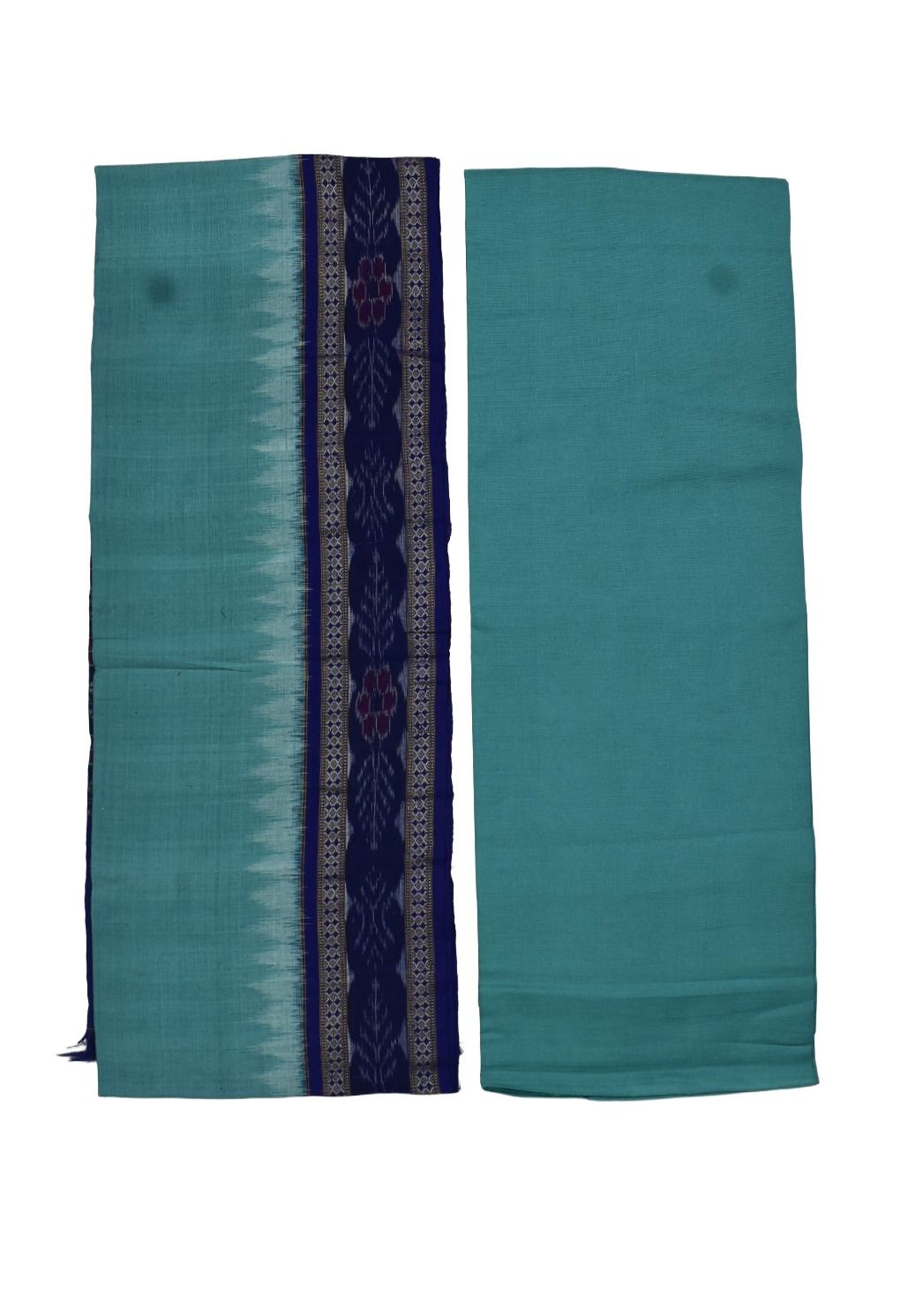 Blue Colour Butterfly Design Sambalpuri Handloom Cotton Dress Material - Image 2