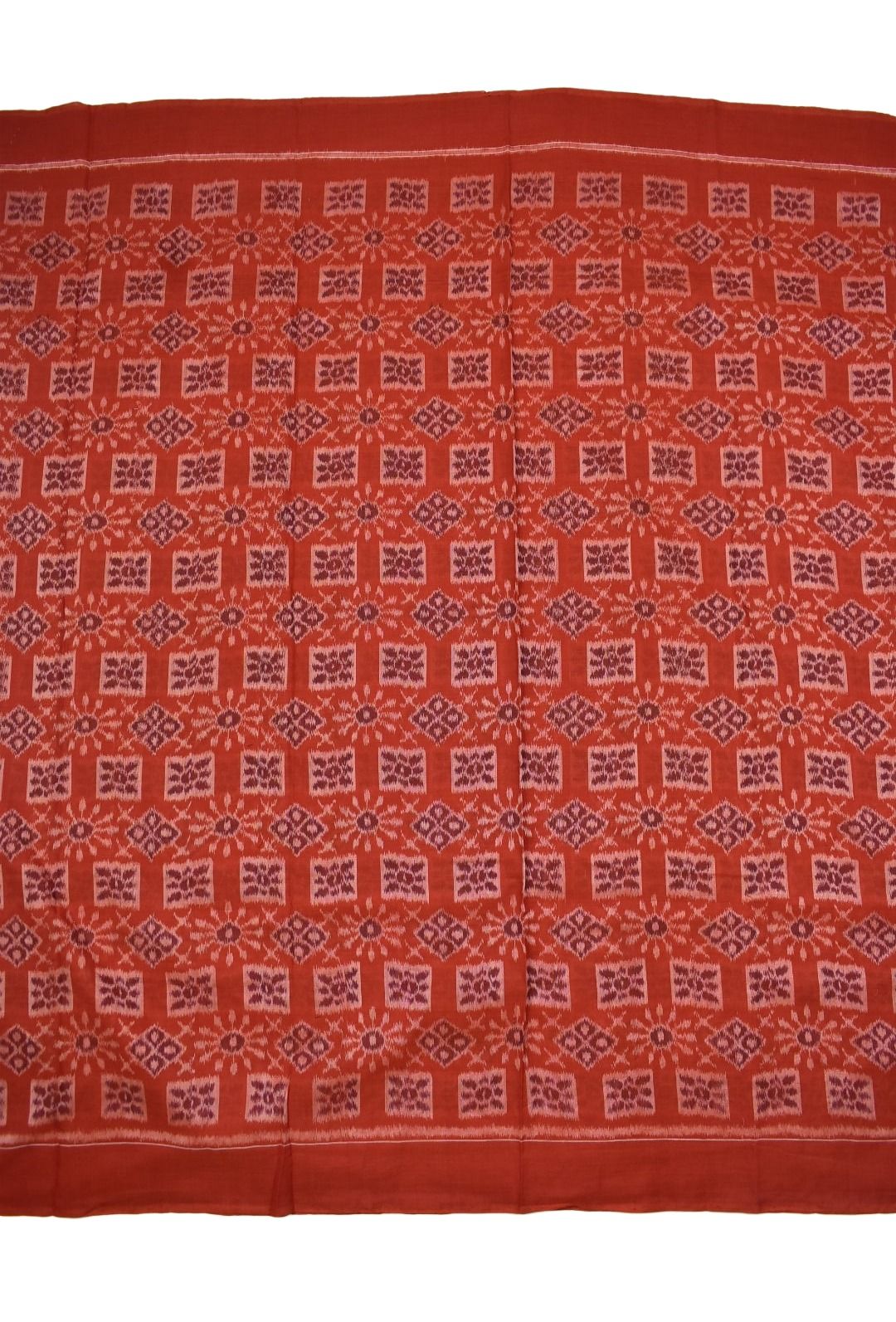 Oranage Colour Sambalpuri Handloom Cotton Dress Material - Image 4