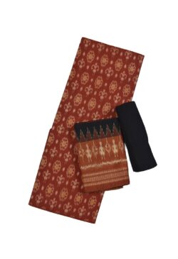 Rust Colour Sambalpuri Handloom Cotton Dress Material