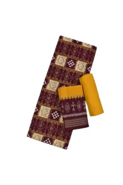 Maroon Colour Sambalpuri Handloom Cotton Dress Material