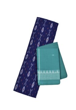 Blue Colour Sambalpuri Handloom Cotton Dress Material