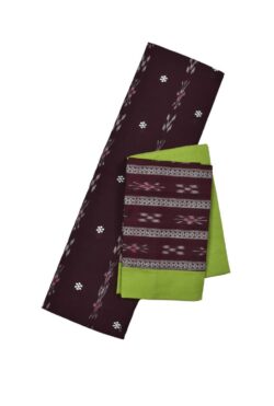 Coffe Colour Sambalpuri Handloom Cotton Bomkai Dress Material
