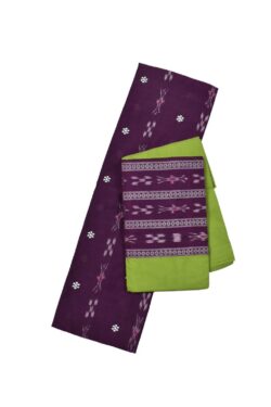 Purple Colour Sambalpuri Handloom Cotton Bomkai Dress Material