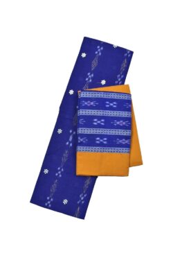Sky Blue Colour Sambalpuri Handloom Cotton Bomkai Dress Material