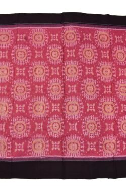 Lite Pink Colour Plane Border Sambalpuri Handloom Cotton Saree
