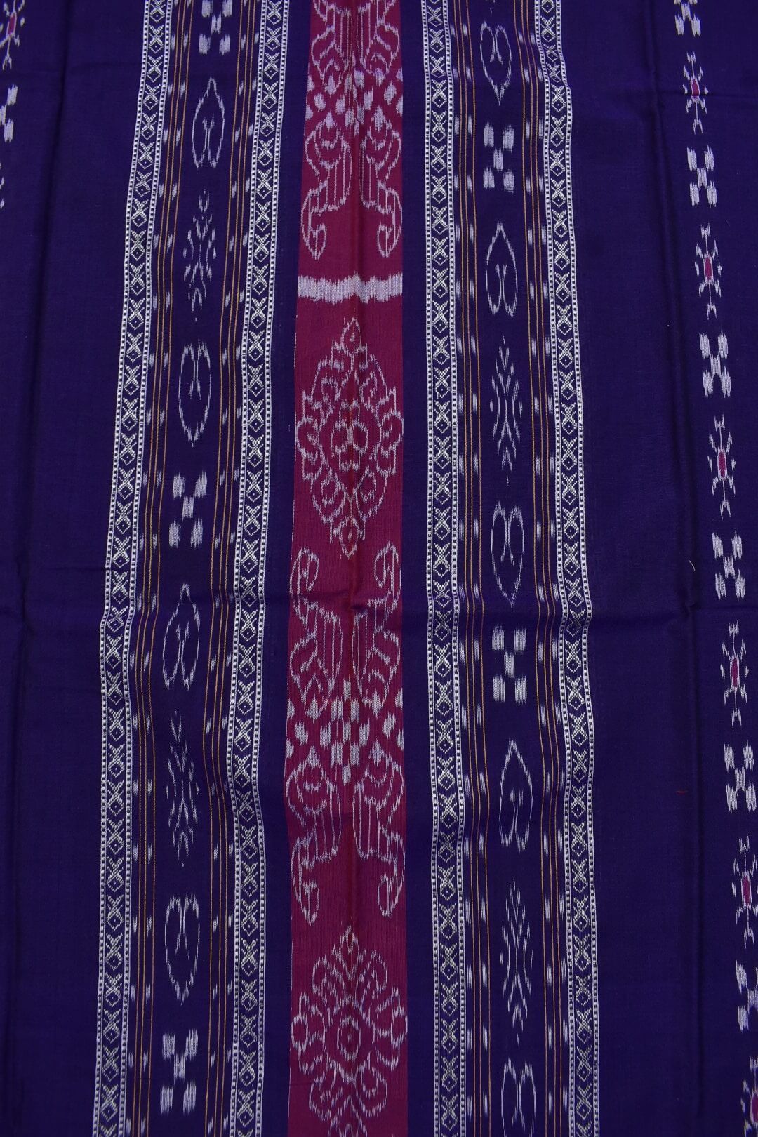 Navy Blue Colour Sambalpuri Handloom Cotton Bomkai Dress Material - Image 5