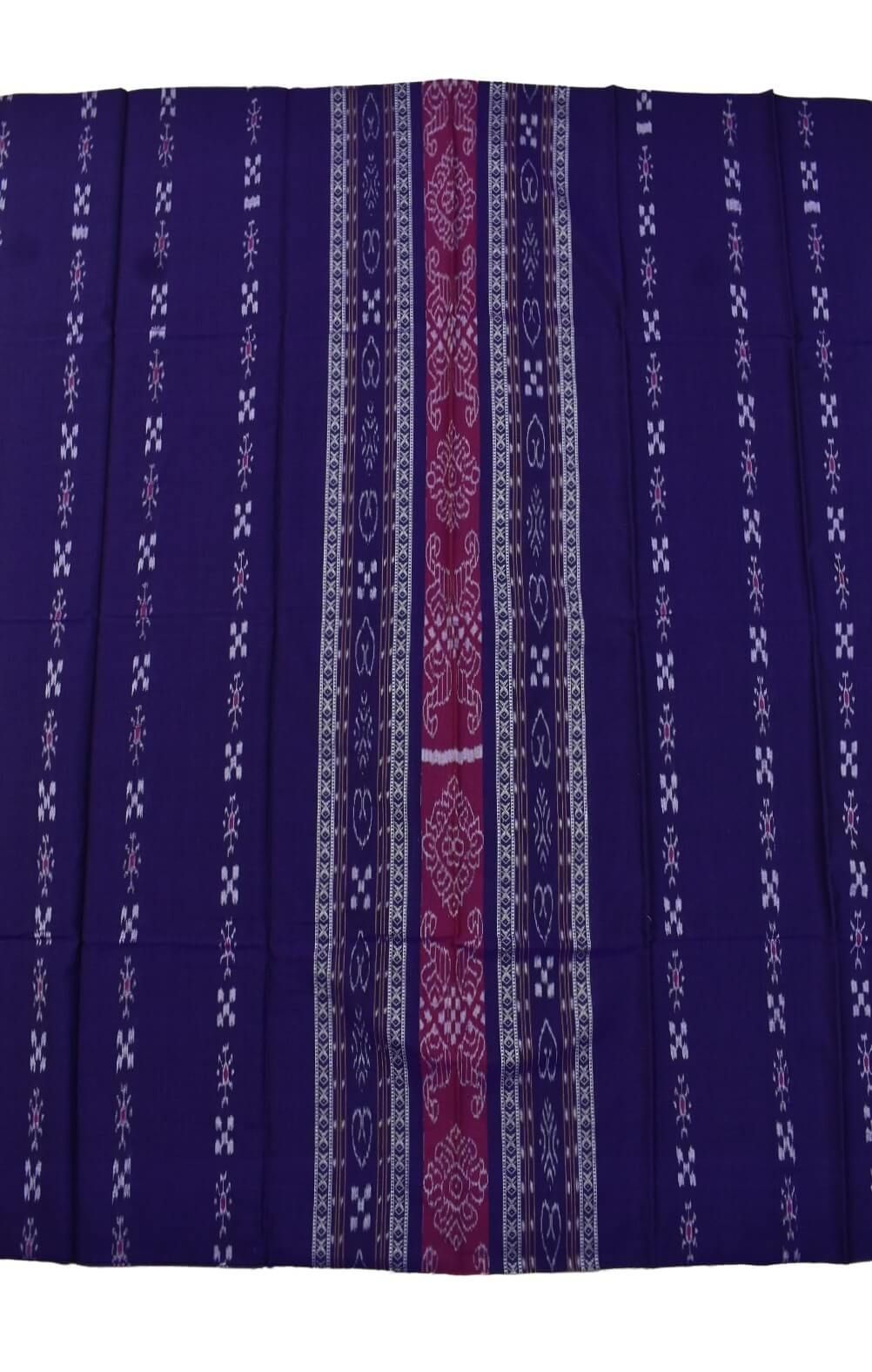 Navy Blue Colour Sambalpuri Handloom Cotton Bomkai Dress Material - Image 4