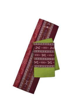 Maroon Colour Sambalpuri Handloom Cotton Bomkai Dress Material