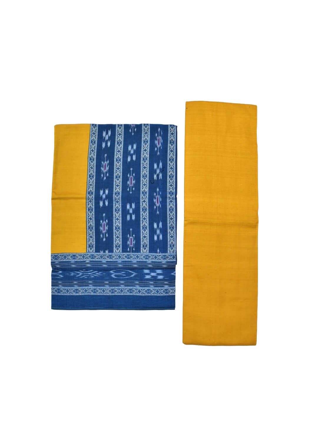 Sky Colour Sambalpuri Handloom Cotton Bomkai Dress Material - Image 2