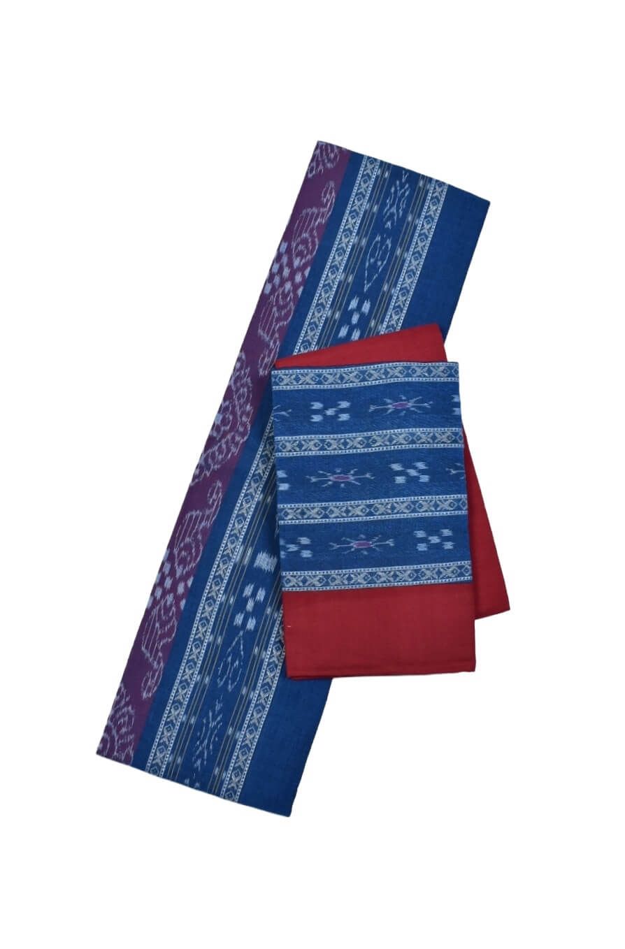 Sky Colour Sambalpuri Handloom Cotton Bomkai Dress Material