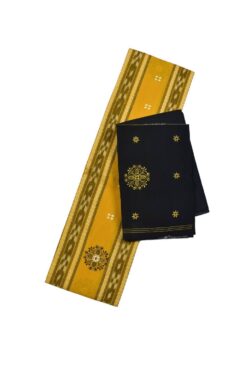 Yellow Colour Sambalpuri Handloom Cotton Bomkai Dress Material