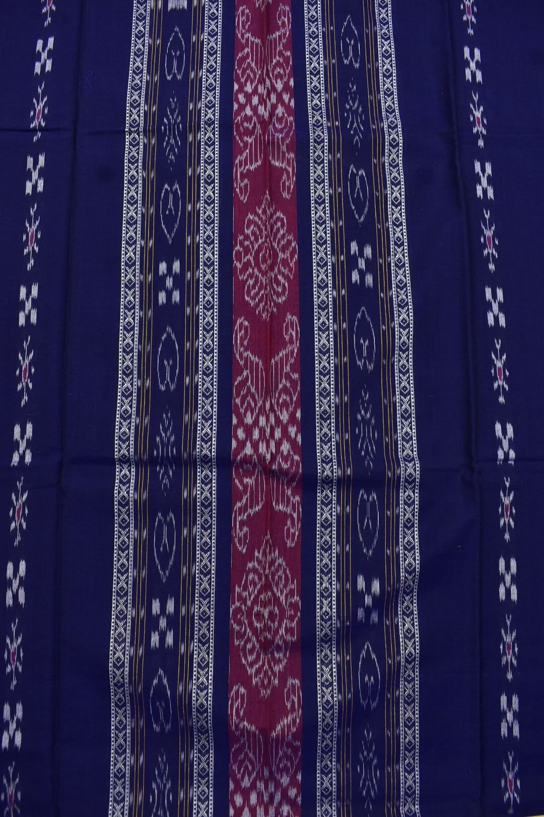Blue Colour Sambalpuri Handloom Cotton Bomkai Dress Material - Image 4