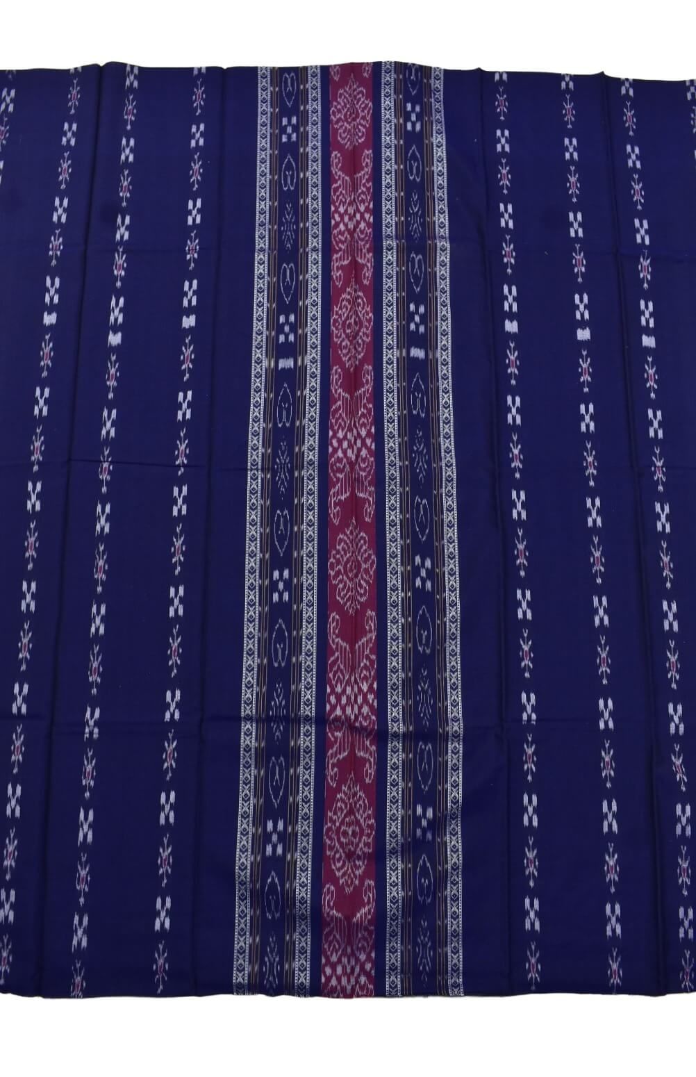 Blue Colour Sambalpuri Handloom Cotton Bomkai Dress Material - Image 5