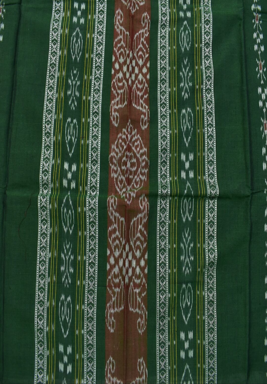 Green Colour Sambalpuri Handloom Cotton Bomkai Dress Material - Image 4