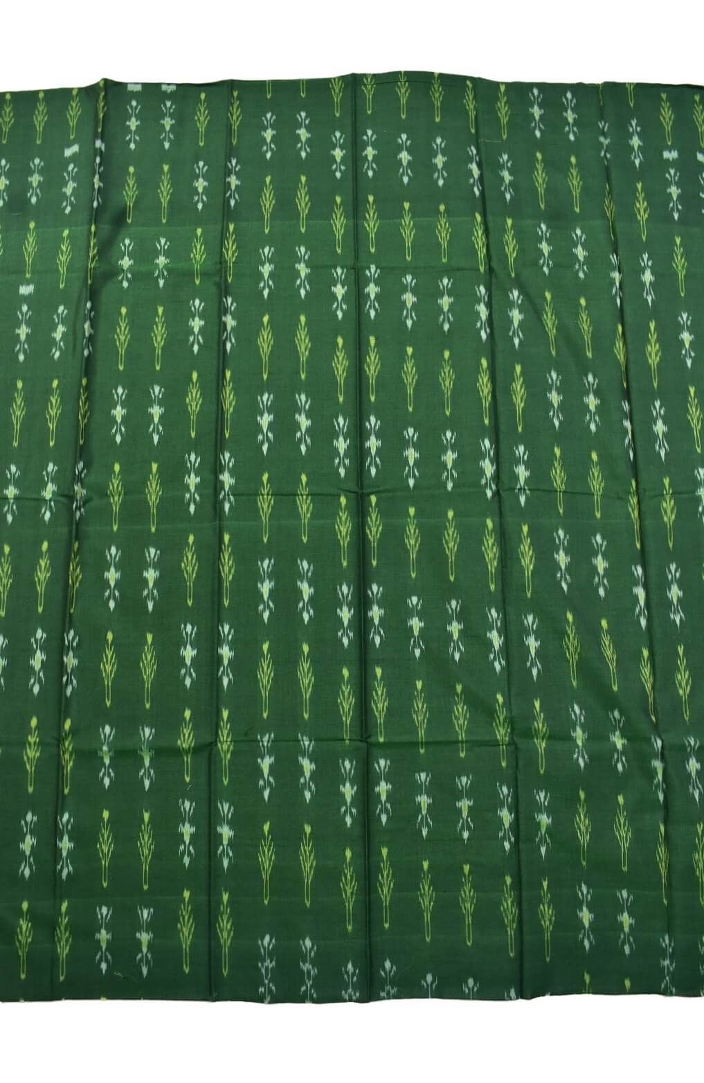 Green Colour Sambalpuri Handloom Cotton Bomkai Dress Material - Image 5