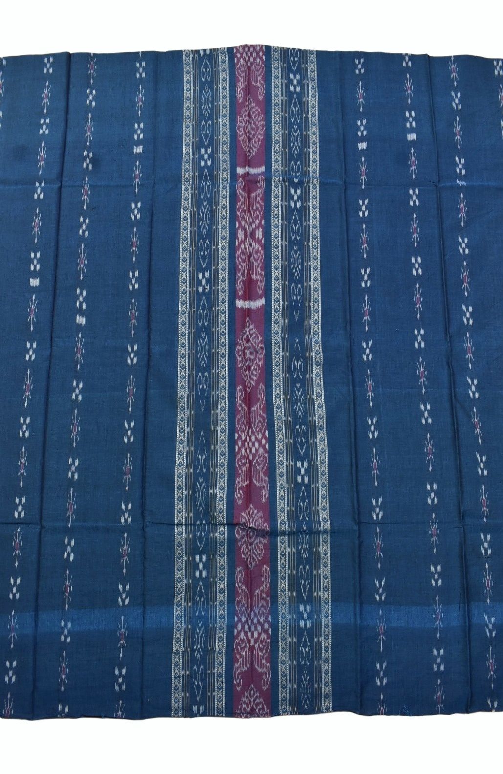 Sky Colour Sambalpuri Handloom Cotton Bomkai Dress Material - Image 5