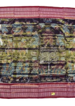 Deep Golden Colour Dalkhai Design Sambalpuri Handloom Cotton Tissue Saree