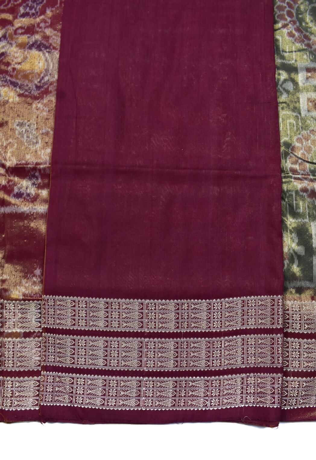 Lite Gray Colour Sambalpuri Handloom Cotton Tissue Sambalpuri Saree - Image 5