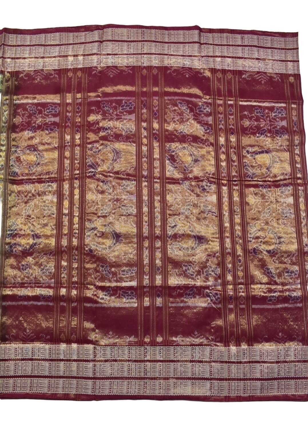 Lite Gray Colour Sambalpuri Handloom Cotton Tissue Sambalpuri Saree - Image 2