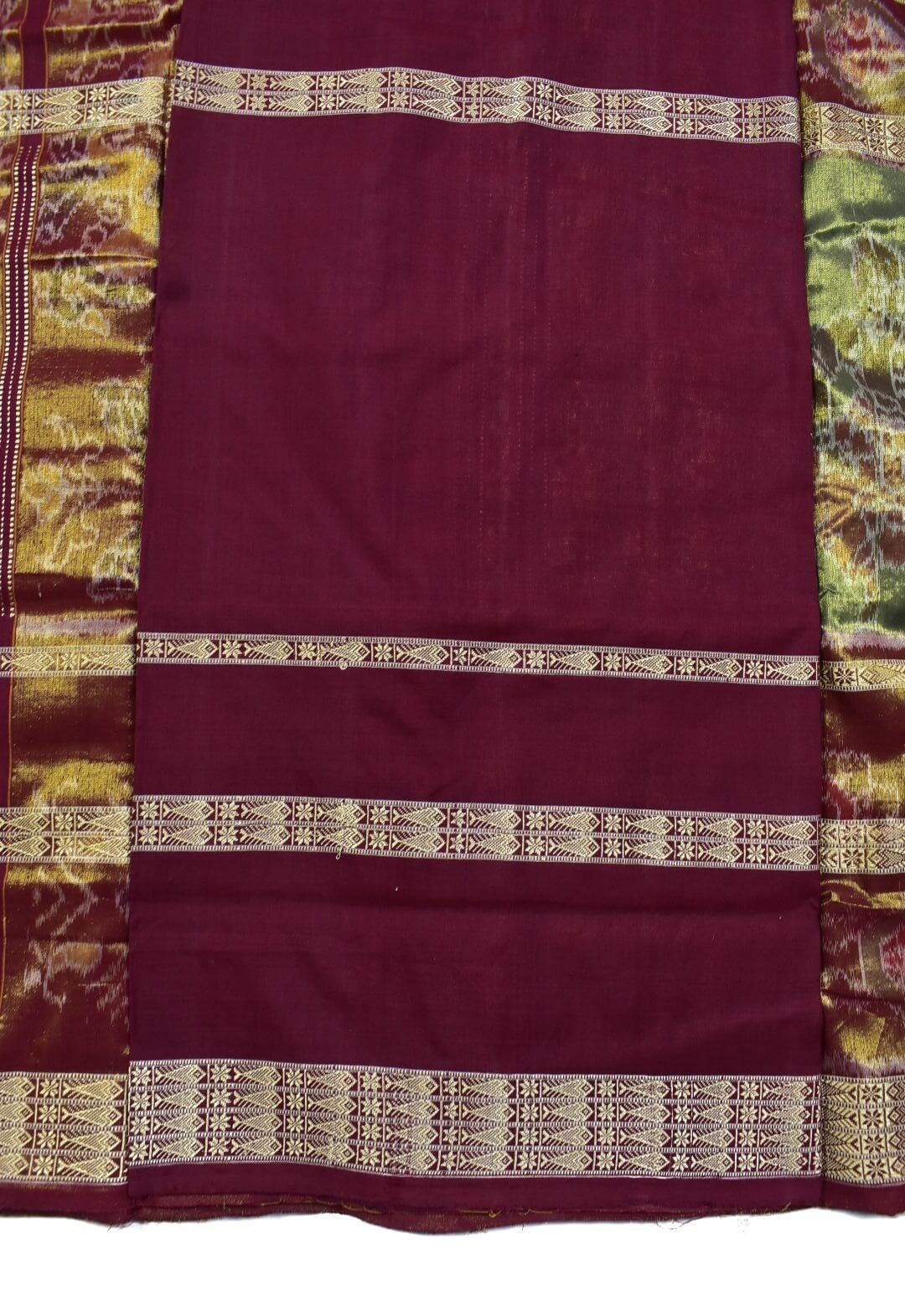 Golden Colour Sambalpuri Handloom Cotton Tissue Saree - Image 5