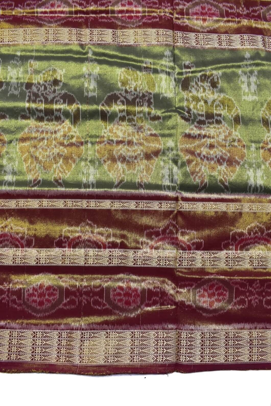 Golden Colour Sambalpuri Handloom Cotton Tissue Saree - Image 4