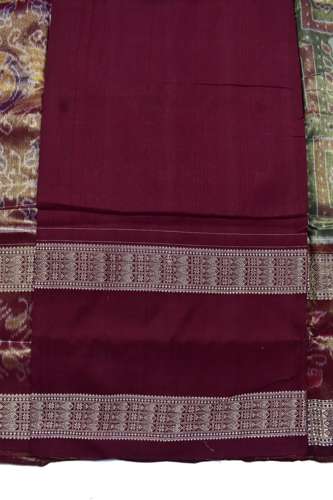 Gray Colour Sambalpuri Handloom Cotton Tissue Saree - Image 5