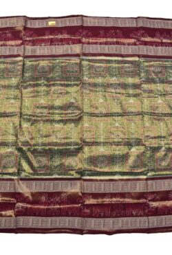 Gray Colour Sambalpuri Handloom Cotton Tissue Saree