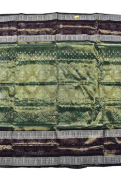 Green Colour Sambalpuri Handloom Cotton Tissue Saree