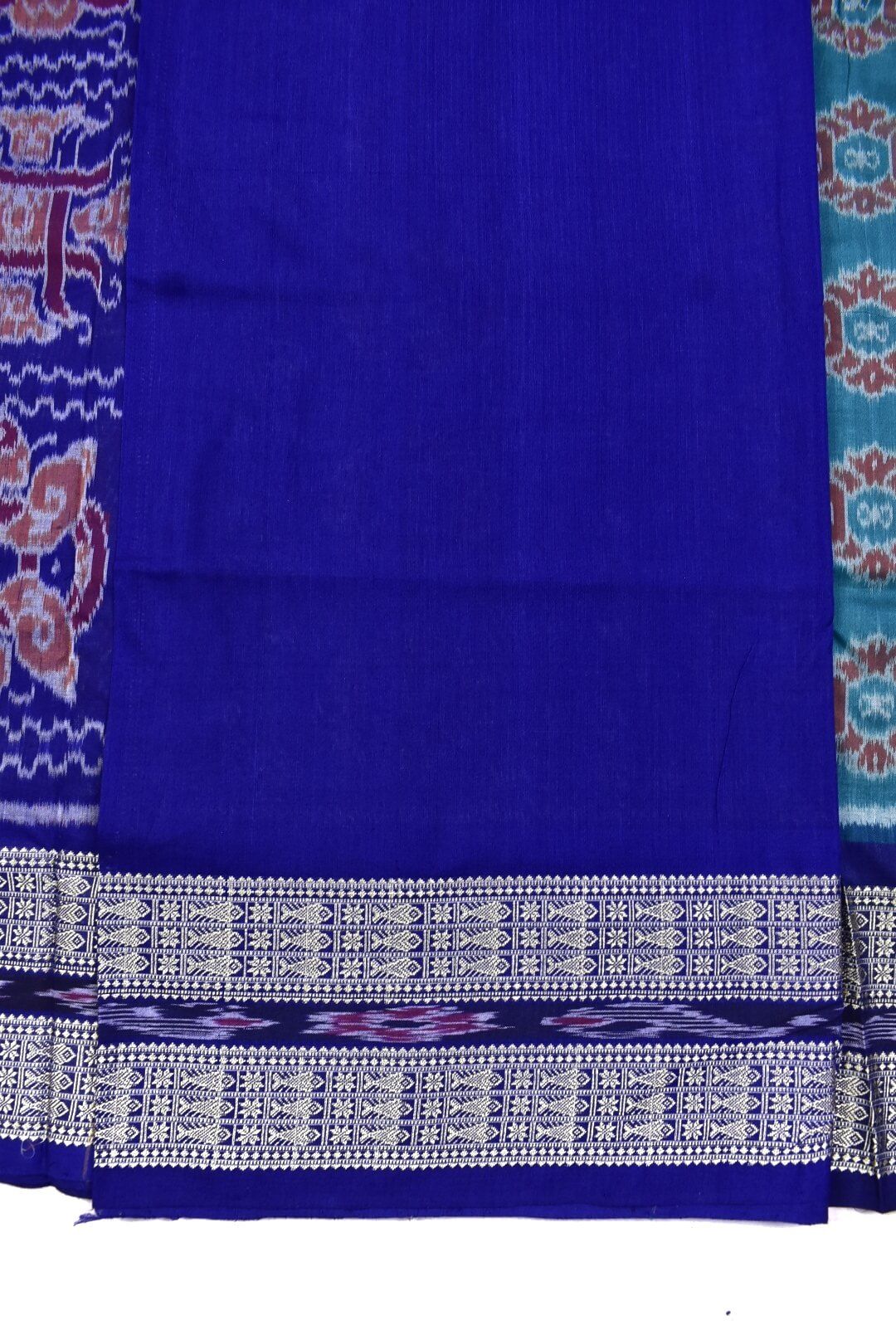 Rama Green Colour Sambalpuri Handloom Cotton Saree - Image 5