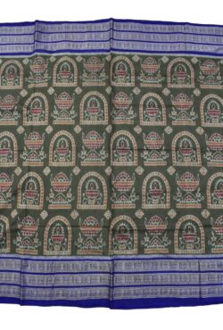 Cement Colour Sambalpuri Handloom Cotton Saree