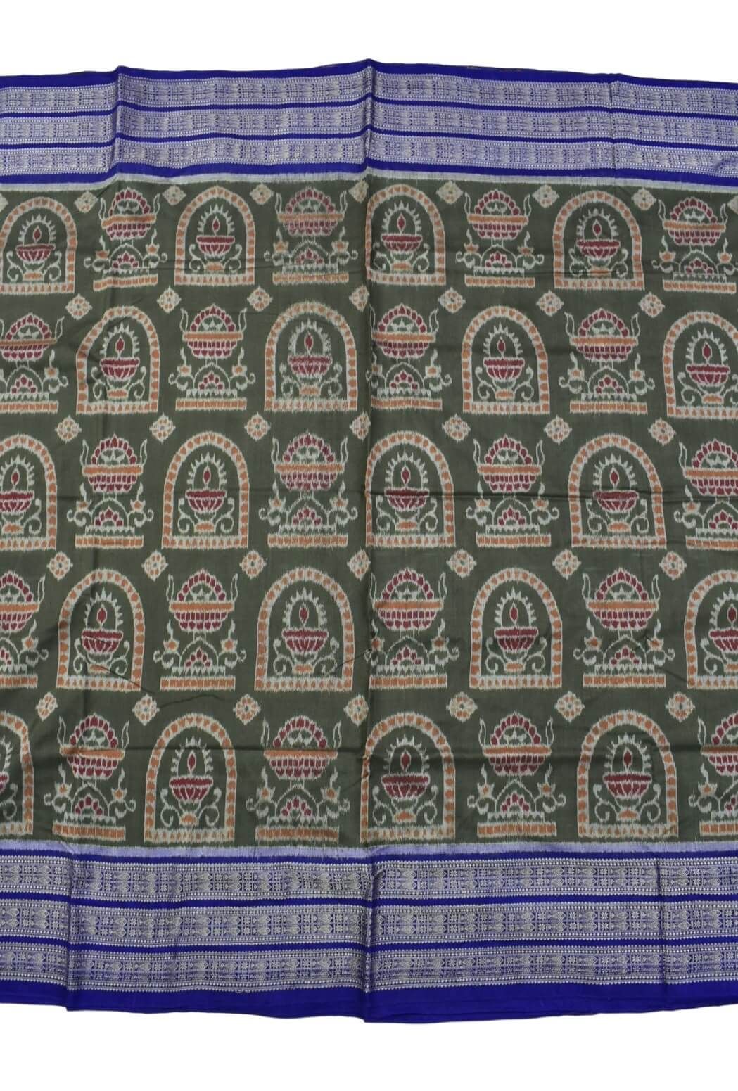 Cement Colour Sambalpuri Handloom Cotton Saree